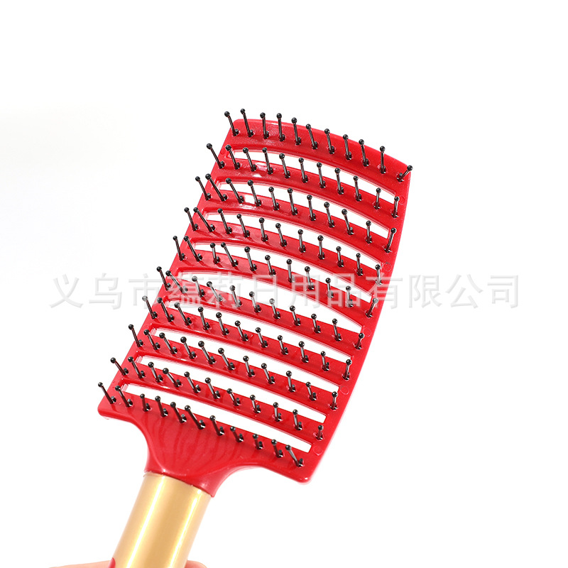 Venta caliente peine de airbag peine de cojín de aire para mujer peine de masaje rizado peine de bolsa de aire de cabello largo peine de costilla de cuero para el hogar peine de costilla forma de hebilla interior