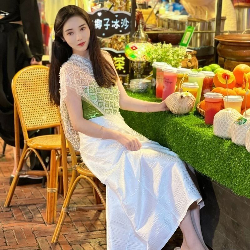 西双版納ダイ族スカートスーツダイ服ネット有名人旅行ダンス衣装大人タイ風ウェア3点セット|undefined
