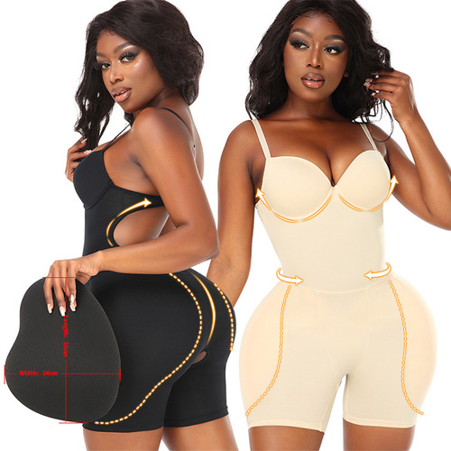 Push-up bra, thickened crotch and fat buttocks, perforated sponge pad, body shaping, belly control, suspender belt, one-piece corset D1409
