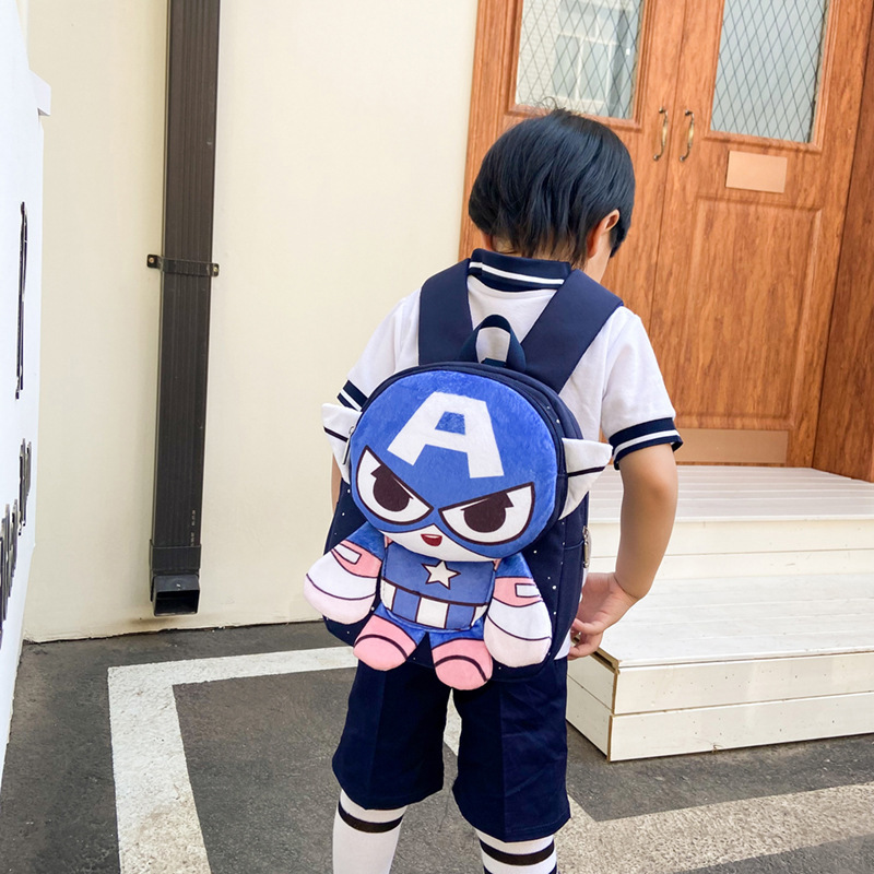 Bolsa infantil preescolar niños niños dinosaurios de dibujos animados Spider-Man mochila anti-perdida de cuerda mochila