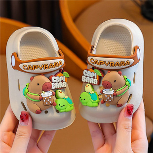 Kapi Bala Children's Sandals and Slippers Summer Boys' Toe Hole Shoes Baby's Indoor Non-Slip Soft Bottom Children's Slippers