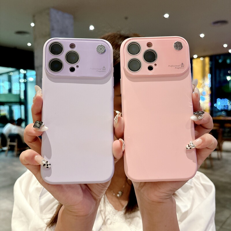 Apple 16 アロマセラピー携帯電話ケース iPhone 15 Promax に適した液体シリコーンの大きな窓、シンプルな肌の感触、落下防止|undefined