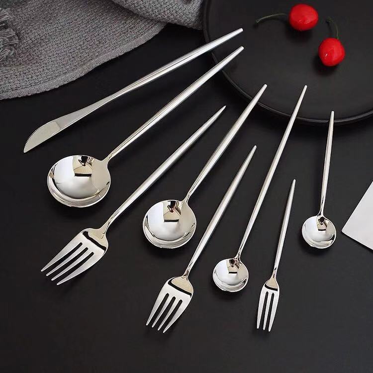 304 acero inoxidable brillante portugués cuchillo de cubierta cucharada de postre cuchillo de filete cucharada de café