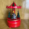 Red green and white stars Christmas tree