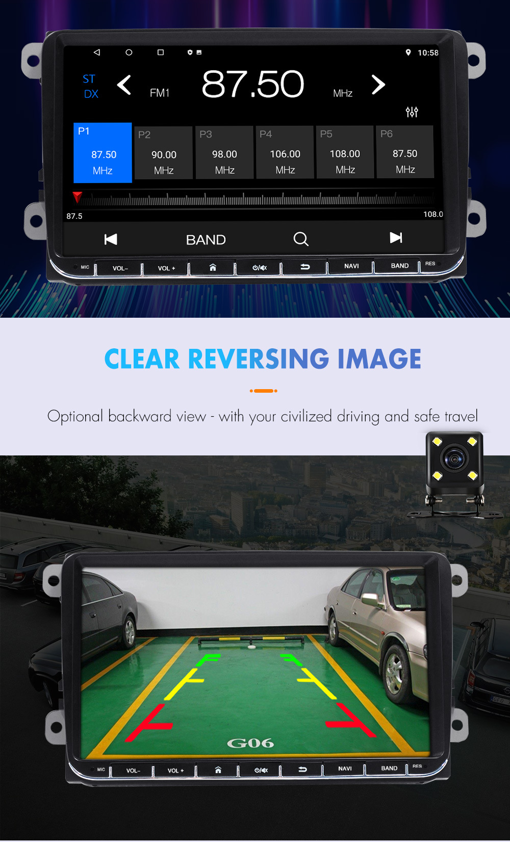 Suitable for Volkswagen Universal Car Navigation System Large Screen Reversing Image Dvd Navigation Central Control Screen Display