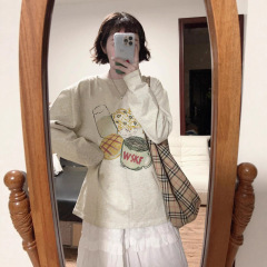 胖mm纯棉设计感大码长袖t恤女春秋2025新款ins百搭打底衫初秋上衣