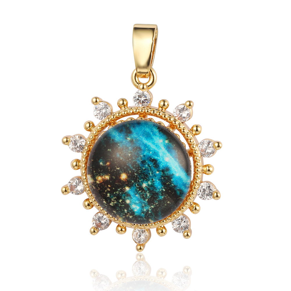 Sun Moon XINGX Universe Star Copper Zircon Pendant Perfume Bottle Ballet Palm Eye Necklace Decorative Pendant display picture 8
