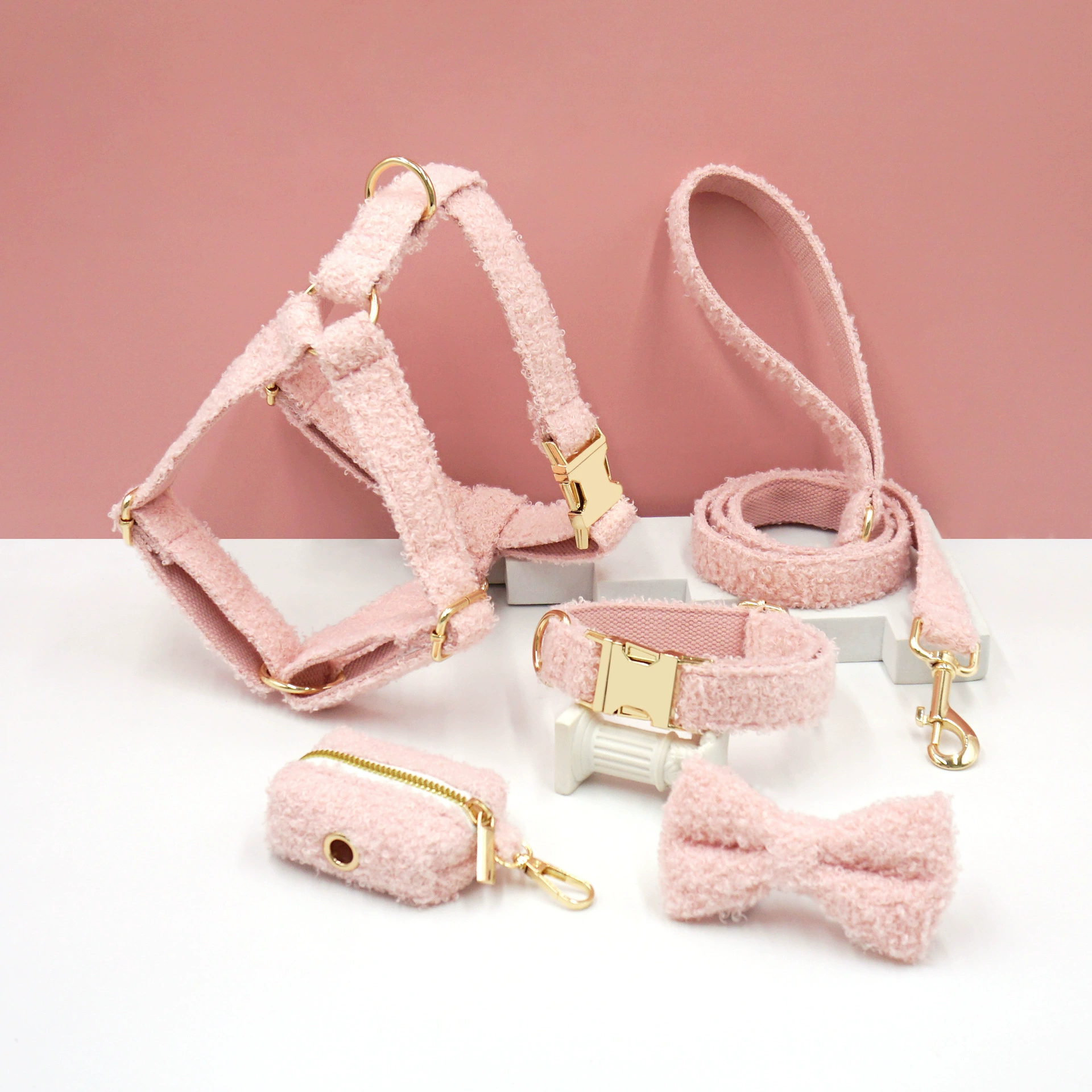 Тедди бархат поводок ошейник трансграничный плюшевый медвежонок