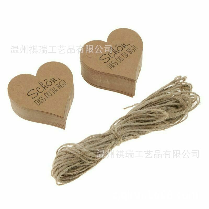 现货 情人节 牛皮纸 吊牌100pcs爱心 许愿吊卡 标签 礼物烘焙包装