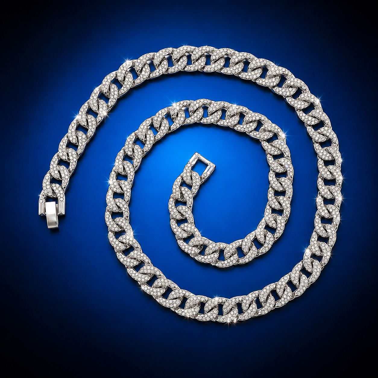 Collar de hip-hop con diamantes completos, popular transfronterizo, joyería punk cubana para hombre europeo y americano, fabricante de collares cubanos de 10 mm