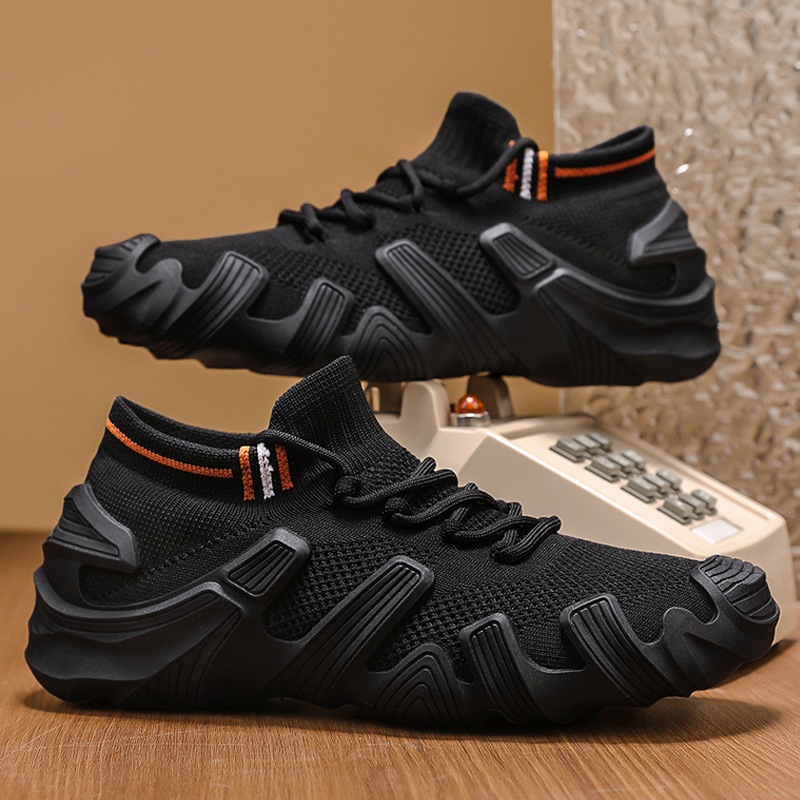 Primavera y verano zapatos textiles de hombre calcetines transpirables zapatos deportivos casuales para hombres 2025 zapatos de moda para estudiantes