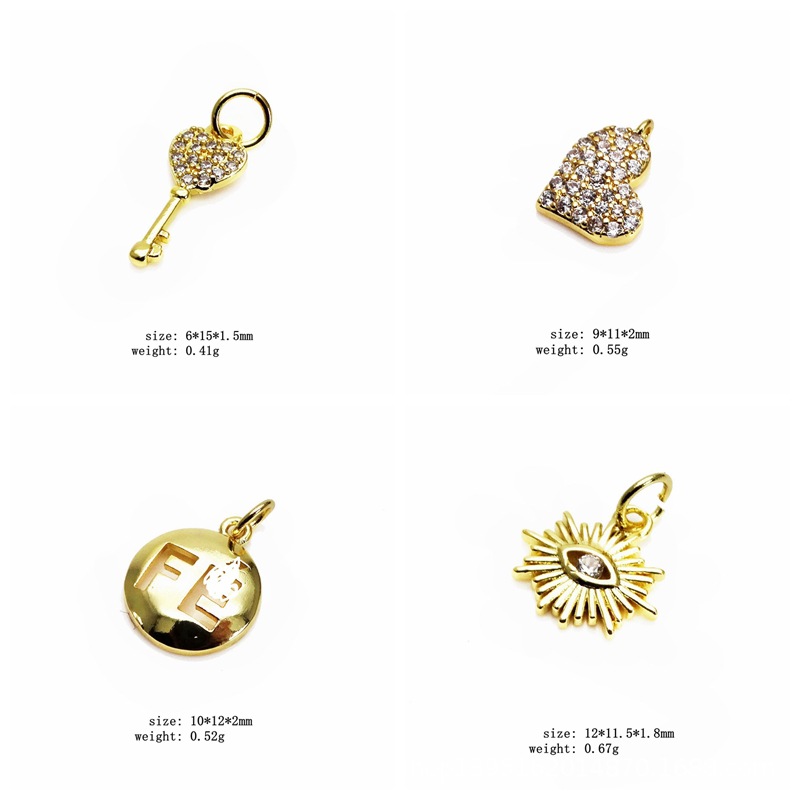 Plating Design 1 Piece Copper Zircon Heart Shape Pendant