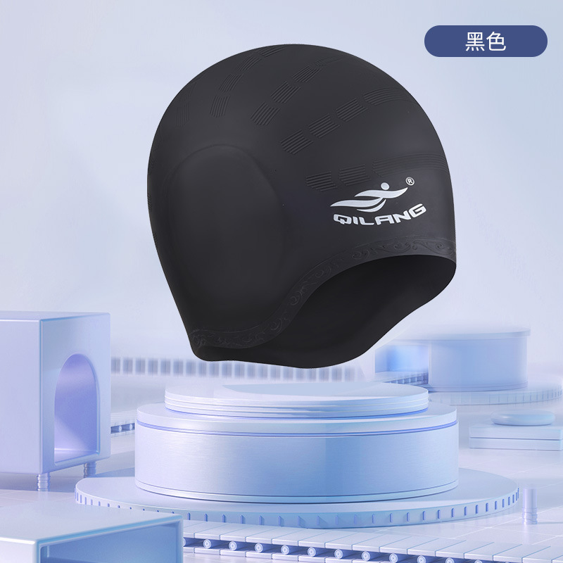 Gorros de nadador de ondas de alta calidad, gorras de nadador de silicona para adultos impermeables, gorras de nadador de silicona de cabello largo, fabricantes al por mayor