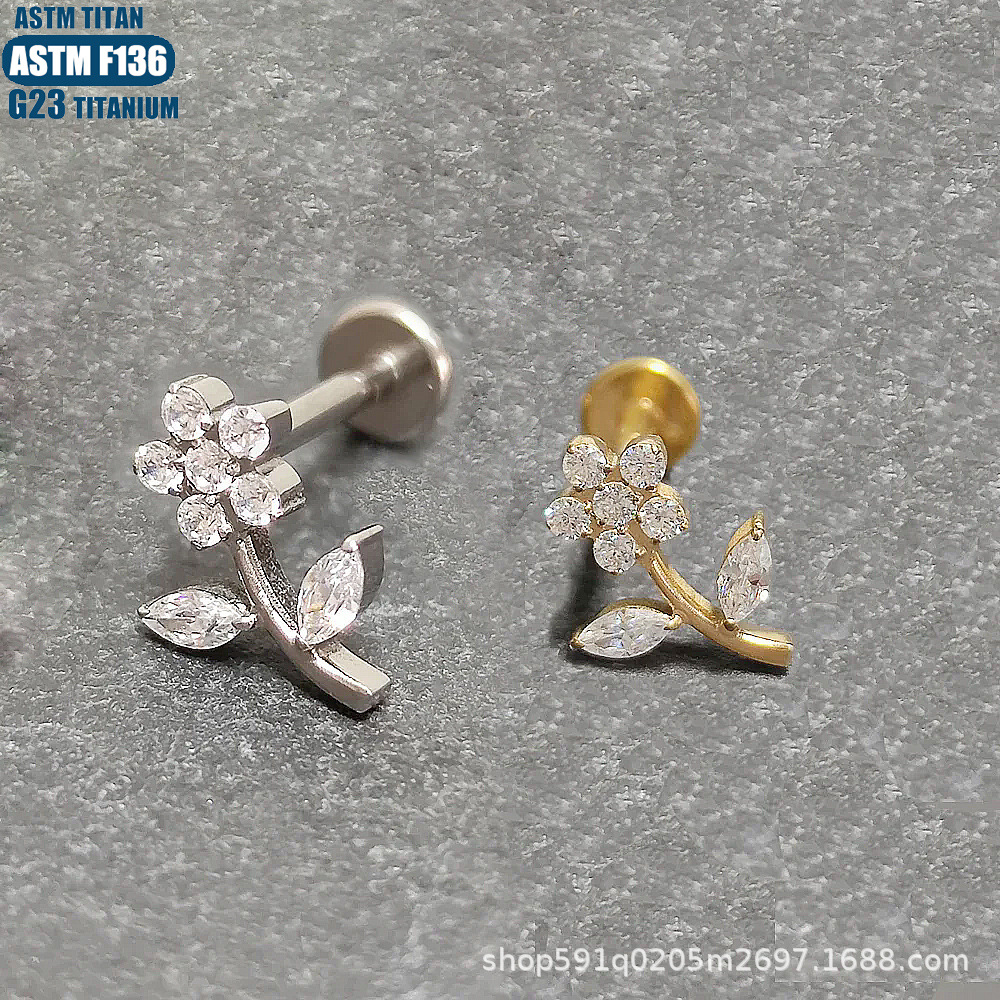 Labret stud lip piercing jewelry styling detail