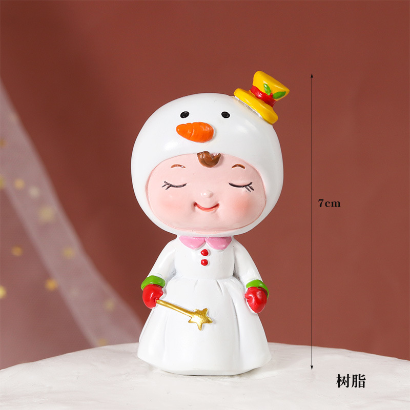 Regalos de Navidad decoraciones de Navidad Figuras de Papá Noel muñecas de nieve alce hechas a mano decoraciones de escritorio de automóviles para chicas