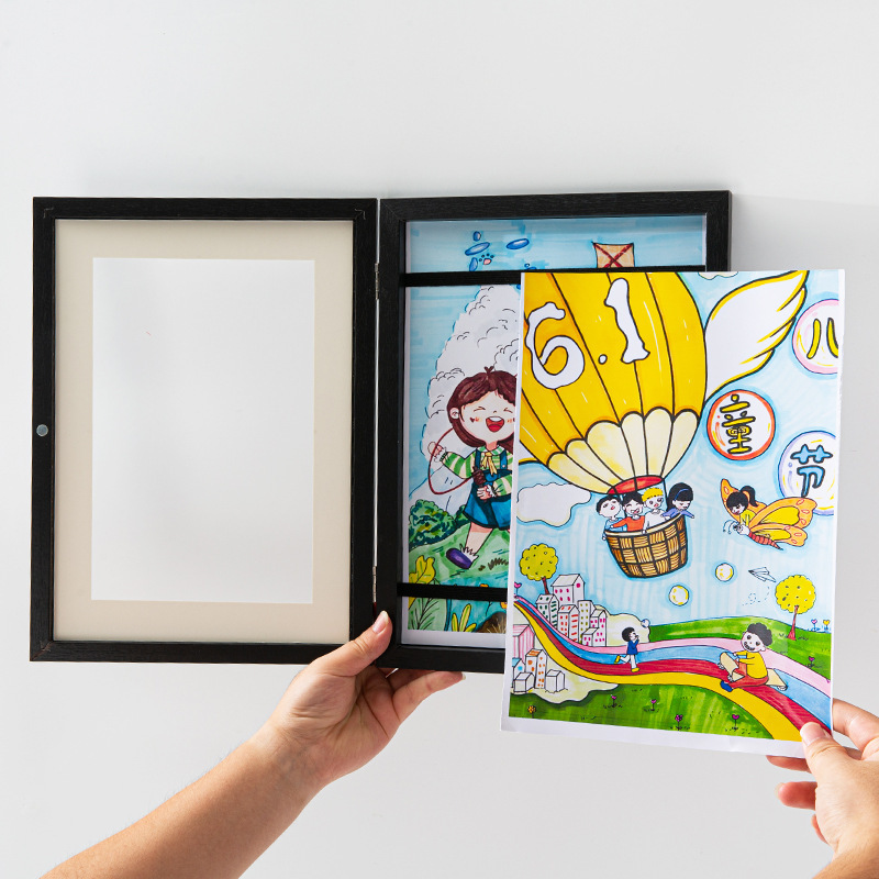Flip photo frame KidsArtFrame cross-border popular children's art magnetic picture frame can be stored photo frame wholesale Flip photo frame KidsArtFrame cross-border popular children's art magnetic picture frame can be stored photo frame wholesale