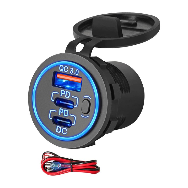 車の充電器 Amazon の売れ筋車の改造アクセサリー スイッチキー付きマルチ USB インターフェイス車の充電器|undefined