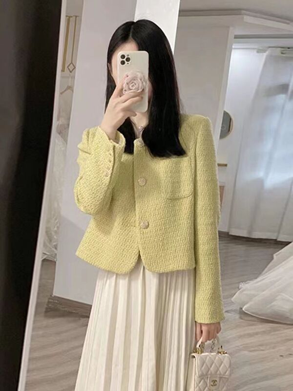 小香风外套女2025春秋装新款感洋气粗花呢小个子百搭短款上衣厂家|undefined