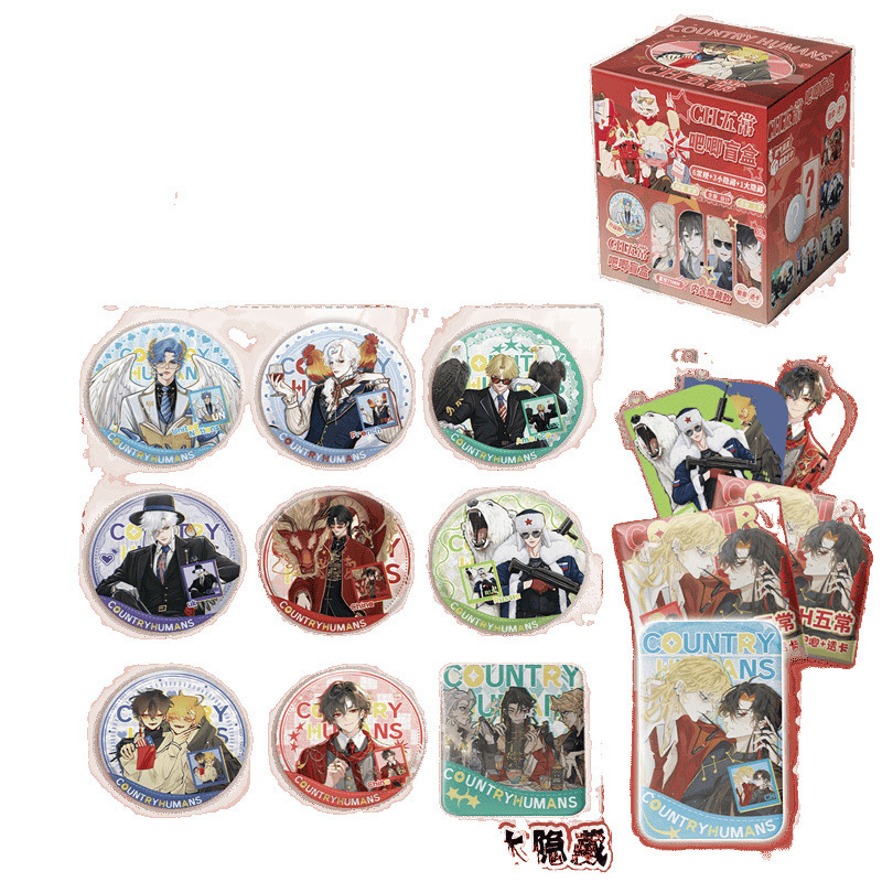 CH Wuchang Silver Onion Blind Draw 75MM 箱入り 10 スターパーセンターブリキレーザーダブルフラッシュバッジ|undefined