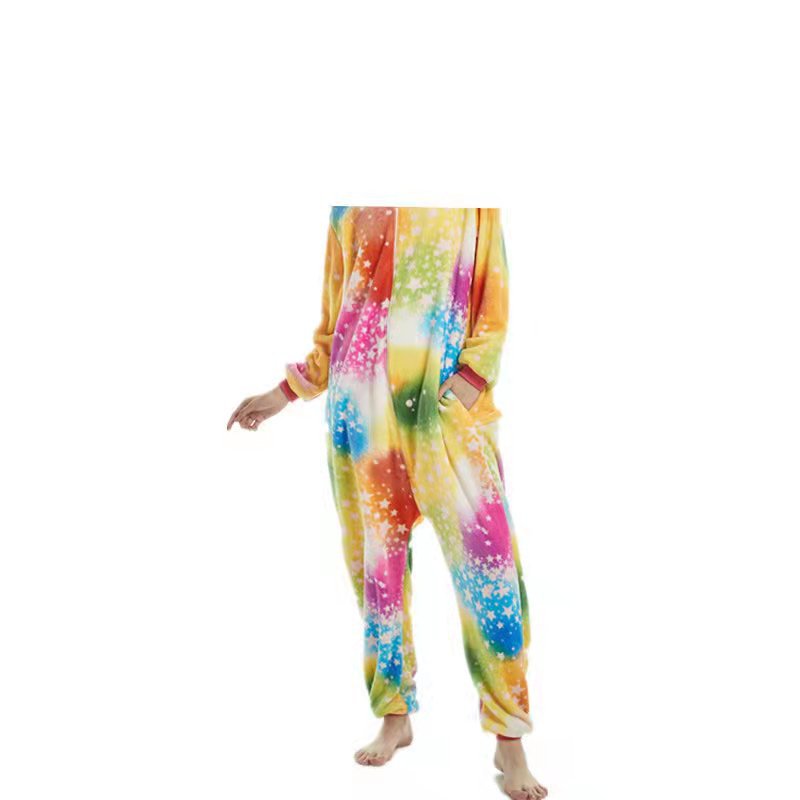 Transfronteriza de dibujos animados de una sola pieza pijamas de franela animal de invierno engrosada transfronteriza dinosaurio Tianma Tigre unicornio