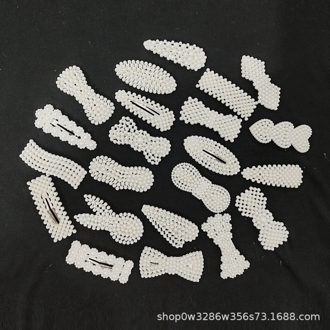 一体式珍珠发夹女刘海碎发后脑勺发卡夹子边夹发饰头品蝴蝶结