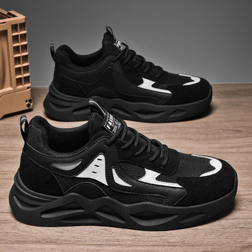 New Spring Men's Shoes Breathable Mesh Shoes Men's Sports Shoes Trendy Versatile Thick Sole Casual Dad Shoes
