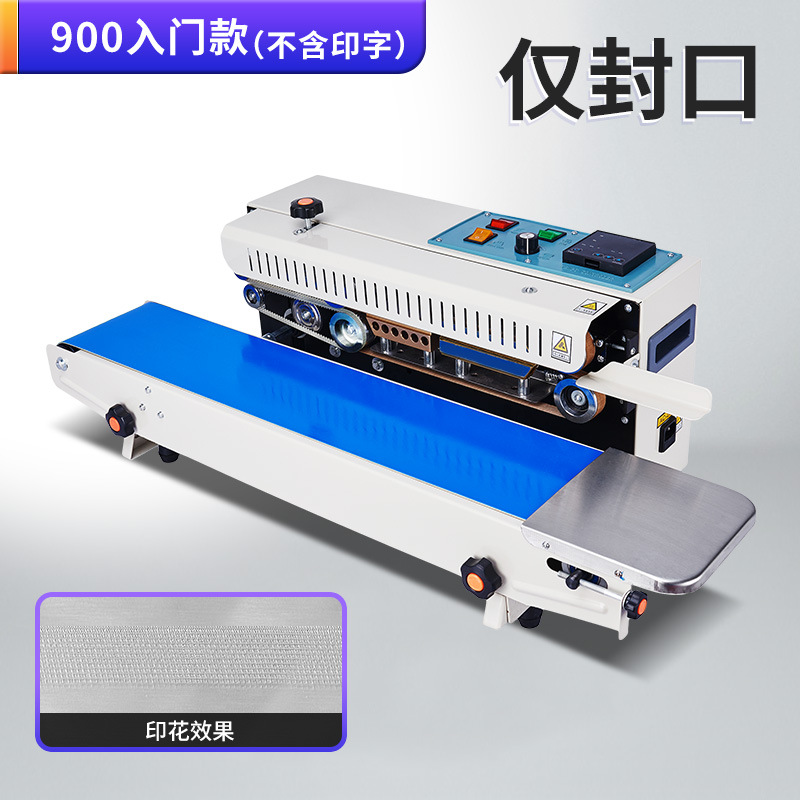 Máquina de sellado continuo automático para bolsas de aluminio comerciales de té, bolsas de papel y plástico, máquina de sellado térmico, fecha de impresión de acero, fecha de impresión de tinta