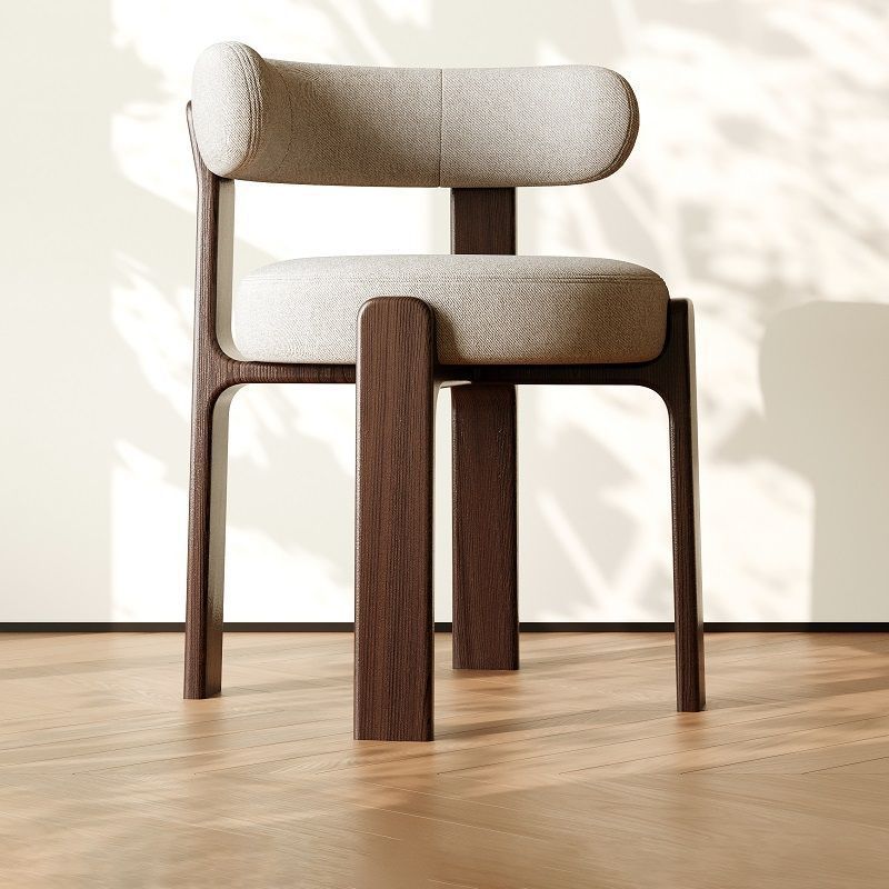 Scandinavian Style Oak Solid Wood Upholstered Dining Chair 2025 New Fully Furnished Furniture Makeup Mid-Century Style Dining Chair Home Italian Style