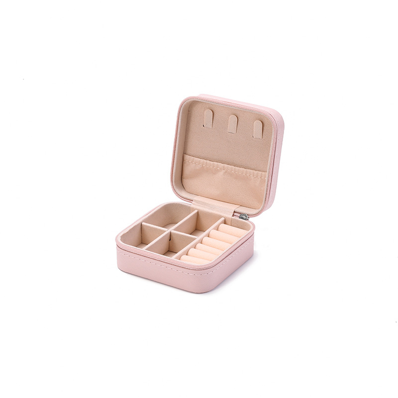 Caja de almacenamiento de viaje portátil pequeña y exquisita caja de joyas de viaje europea anillo collar pendientes pendientes caja de joyas