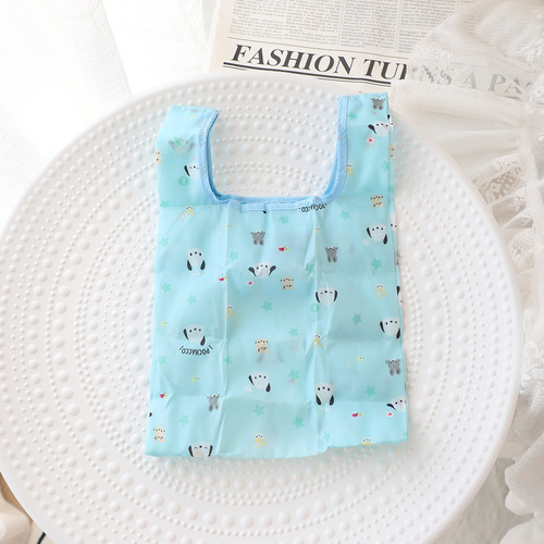 Japanese cartoon small cute doll pattern foldable simple portable shopping bag portable mini environmental protection bag