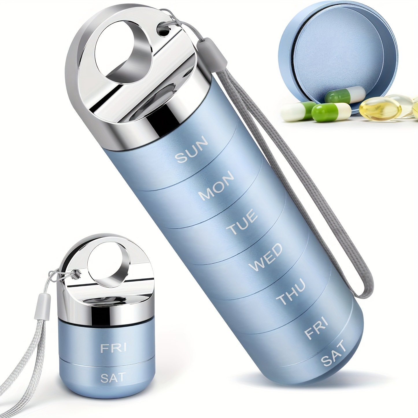 알약 상자*알루미늄 합금*165mm*38mm*38mm*하늘색