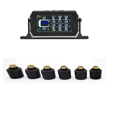 Truck Tire Pressure Sensor Monitor 6-14 Wireless Solar-Powered High-Precision External Universal Tire Pressure Tpms (Tire pressure monitoring system) - 6-rounds