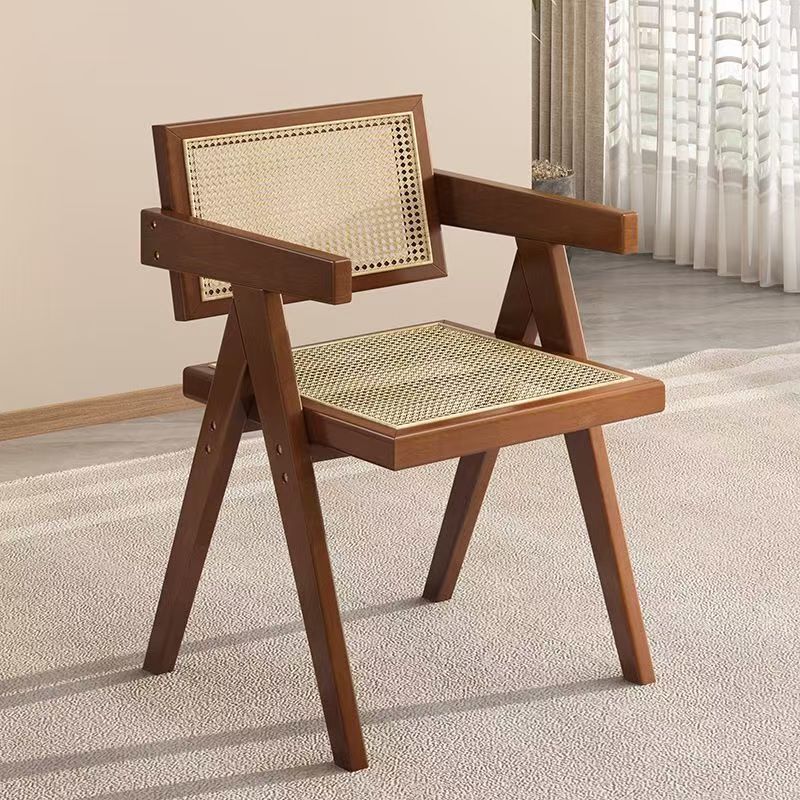 Solid Wood Dining Chair, Rattan Chair, Dining Table Chair, Stool, Backrest Chair, Vintage Wabi-Sabi Style, Leisure Armchair, Chandigarh Chair Solid Wood Dining Chair, Rattan Chair, Dining Table Chair, Stool, Backrest Chair, Vintage Wabi-Sabi Style, Leisure Armchair, Chandigarh Chair