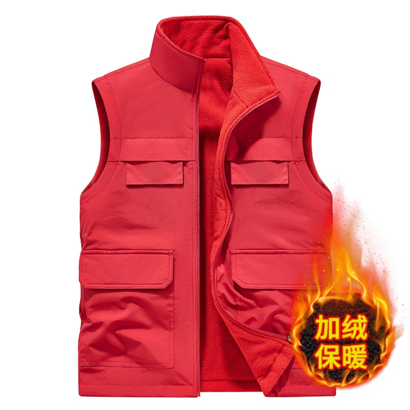 Chaleco de lana impermeable al aire libre abrazadera de caballo transfronteriza fuera de invierno fotografía de pesca multi-bolsillo chaleco de herramienta hombre personalizado