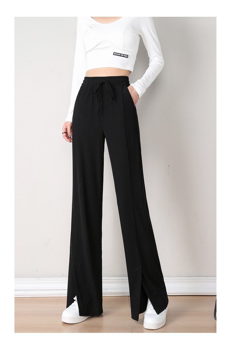 Wide-leg pants in dark gray