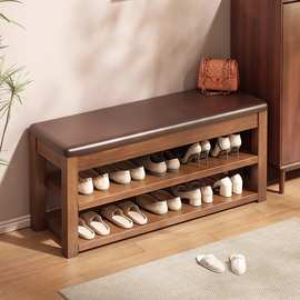 入户实木换鞋凳门口家用长条凳子玄关鞋架可坐可收纳穿鞋凳进门凳
