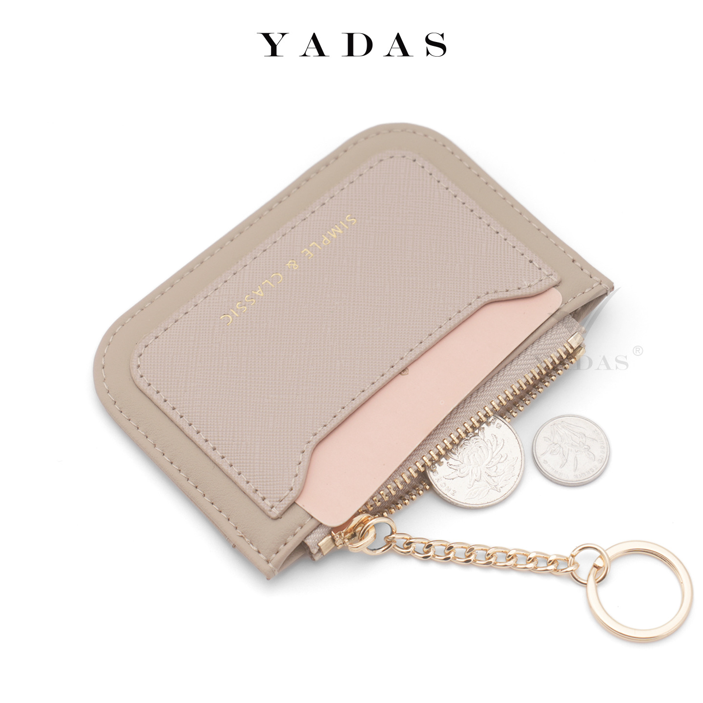 YADAS nuevo corto portátil tarjeta cartera multi-tarjeta función cremallera bolso de cambio bolsa de tarjetas de moda mujer pu