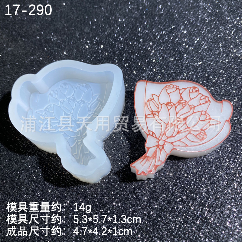Rose Tulip flor de cerezo ramo girasol modelado molde de silicona epoxi molde de yeso molde de aromaterapia