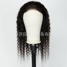 亚马逊真人发5*5前蕾丝真人发丝女士假发非洲小卷全头套外贸批发