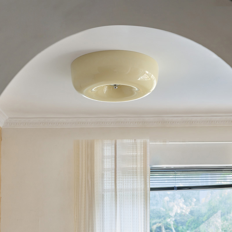 Full-Spectrum Eye-Protection Cream-Style Bedroom Ceiling Lamp, French-Style Glass Dining Room, Children's Room, Mid-Century Entrance, Vintage Lighting Fixtures