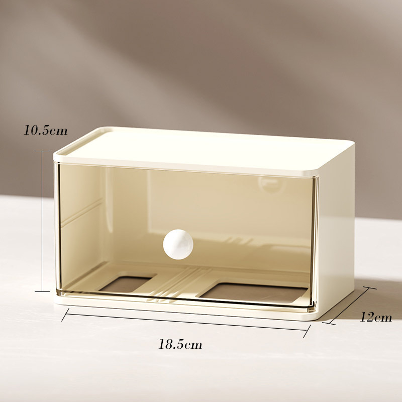 La Caja de almacenamiento de estilo cajón de viento crema ins, los suministros del dormitorio estudiantil de la Mesa se apilan en varias capas y la Caja de almacenamiento a prueba de polvo.