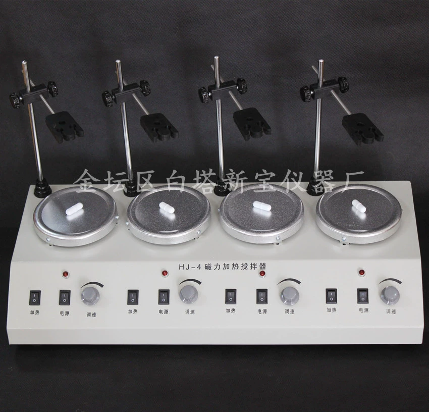 HJ-4/HJ-4A/HJ-4B эксперимент Четырехместный Магнитный нагревательный мешалка цифровой дисплей постоянная температура отдельная регулировка скорости