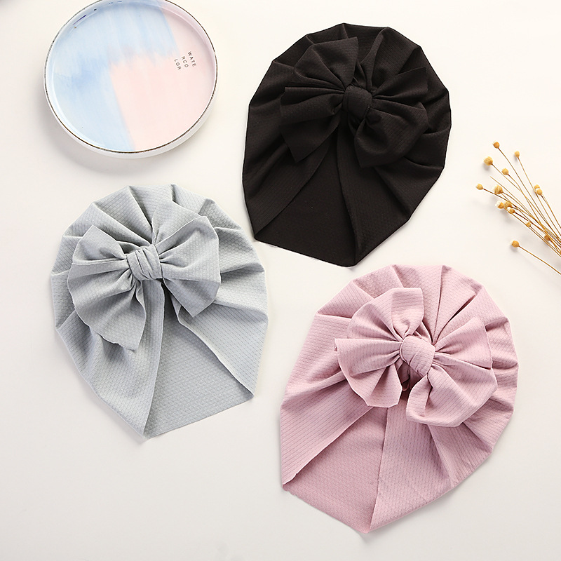 Children's Headgear Summer Ice Silk Bow Baby Breathable Cap display picture 2
