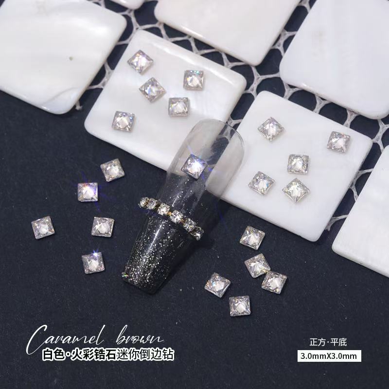 최상급 화이트 큐빅 지르코니아 [정사각형·3x3mm] 낱개