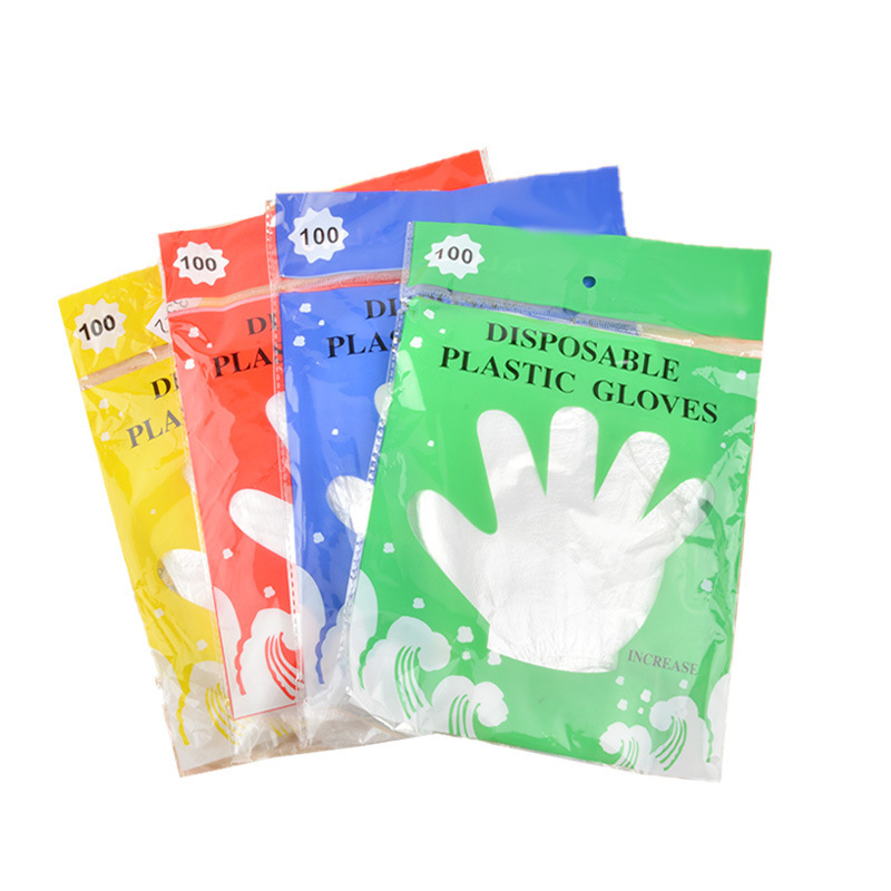 Guantes desechables PE guantes de película comestibles guantes sanitarios bolsas de color 100 paquetes image 5