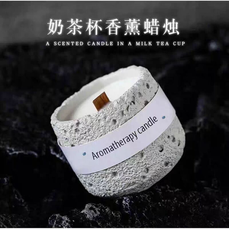 晶石香薰蜡烛杯石膏杯蜡烛卧室香氛摆件手工大豆蜡香薰|undefined