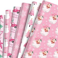 何しろピンククリスマス雪だるまプレゼント装飾紙パーティープレゼントギフトボックス装飾外装紙