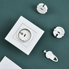 Cross-border new anti-electric shock children's French-style power outlet protector cover for infants and toddlers, 2-hole outlet guard