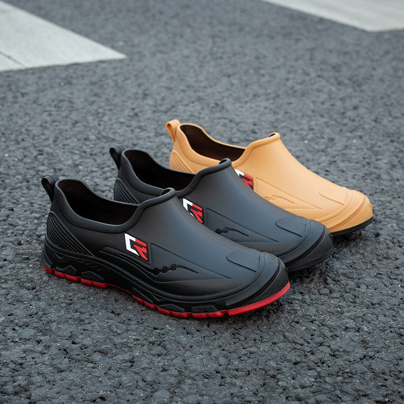 Весенние и осенние резиновые сапоги, мужская непромокаемая обувь, студенческие короткие корейские низкие четырехсезонные водные сапоги, рабочие Нескользящие, оптовый экспорт для взрослых