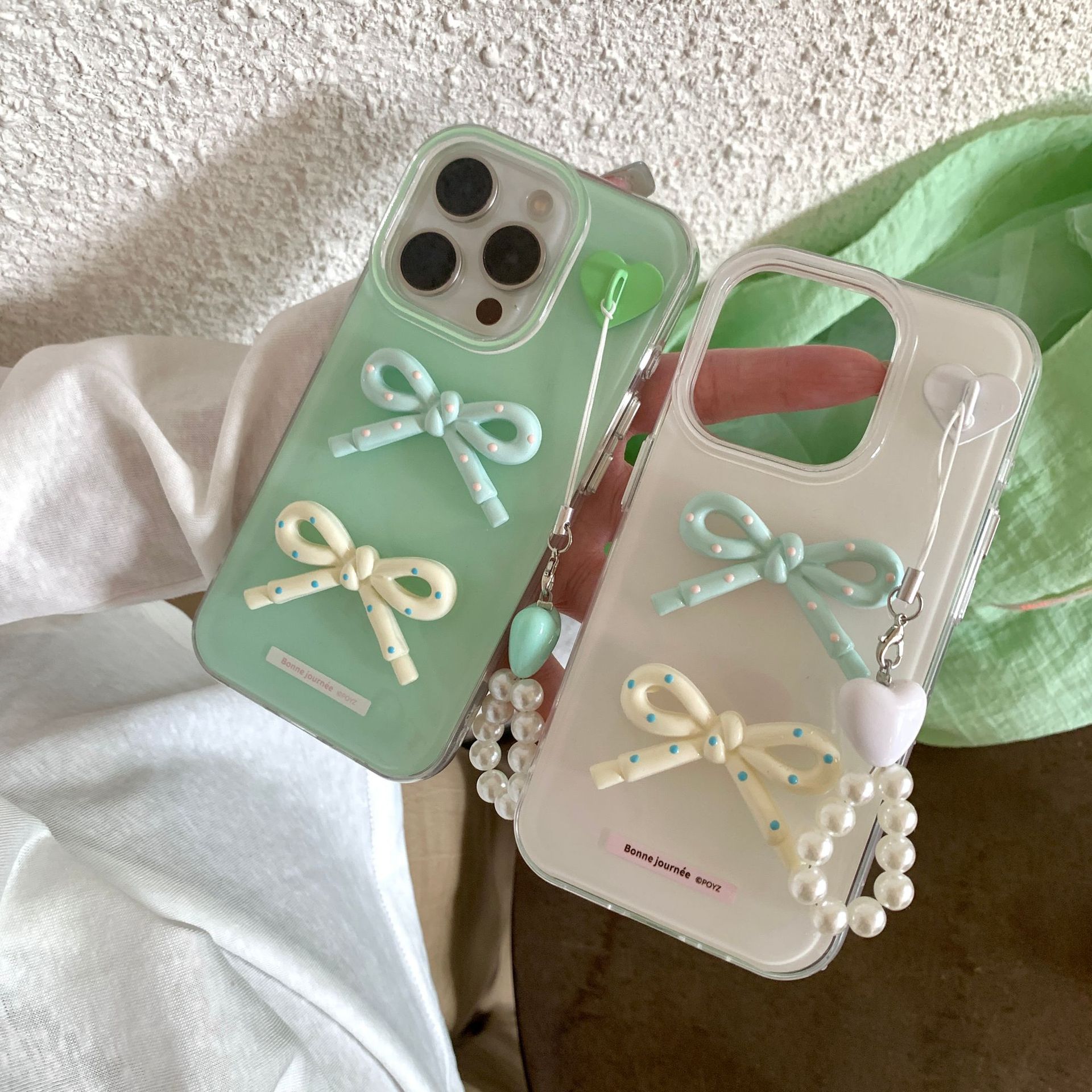 Verano pequeño y fresco arco tridimensional para Apple 16ProMax funda para teléfono móvil 15Pro Nuevo colgante 14/13 15